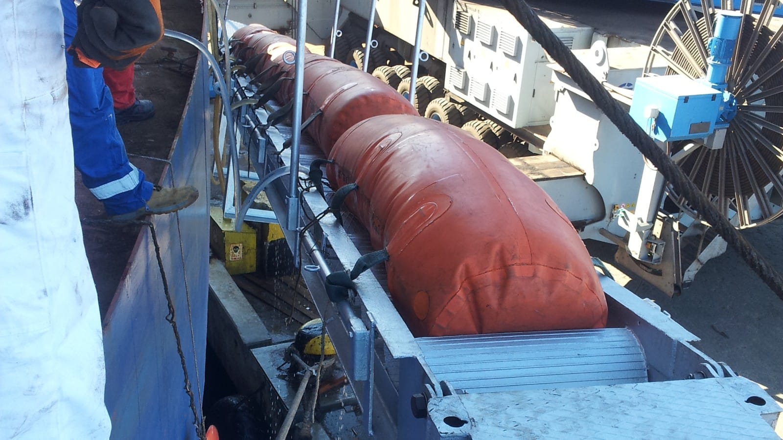 M/V Nord Maru: gangway repair during cargo discharge 9